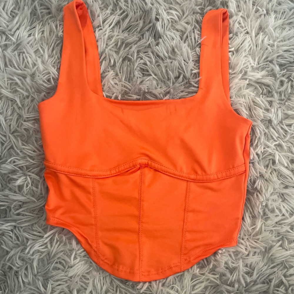 Vibrant Orange Corset Top
